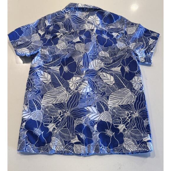 Janie And Jack Size 5 Tropical Linen Blend Button Front Short Sleeve Shirt - Picture 2 of 6